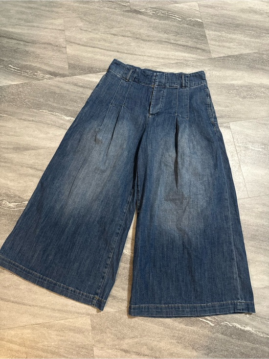 Pilcro and the Letterpress Denim - Pilcro High-Rise Pleated Wide-Leg Denim Crops 8